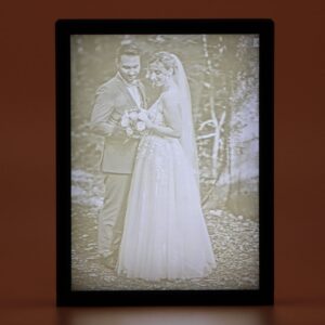 Lithophane Bilderrahmen – mit integrierter LED-Platine – Hochkant