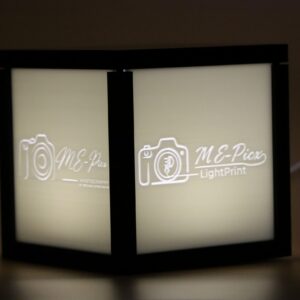 Würfel mit vier Lithophanen und LED Spot